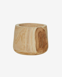 Decorative Wooden Flower Vase for Home Display