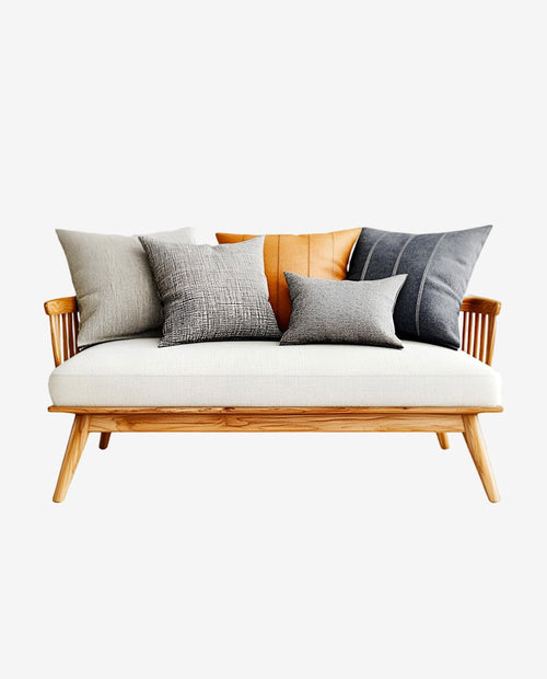 Wooden Frame Sofa Chair with Plush Cushion Seat