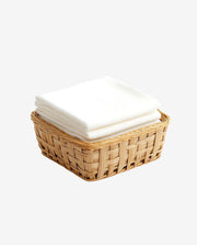 Wooden Basket with Clean Towels for Home Decor