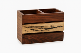 Handcrafted Wood Cutlery Holder – Multipurpose Wooden Utensil & Desk Organizer