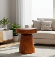 Albany Rustic Drum Side Table