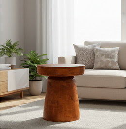Albany Rustic Drum Side Table