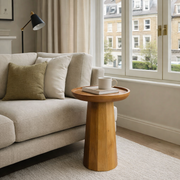 Natural Mango Wood Round Accent Table