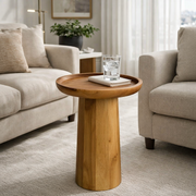 Natural Mango Wood Round Accent Table
