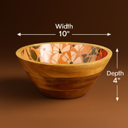 Hummingbird Floral Design Salad Bowl Set with Spoons