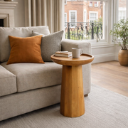Natural Mango Wood Round Accent Table