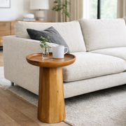 Natural Mango Wood Round Accent Table