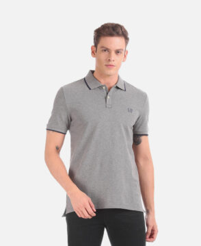 Textured Polo T-shirt With Contrast Piping