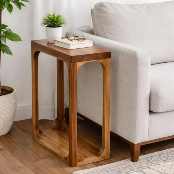 wooden minimalist side table solid wood
