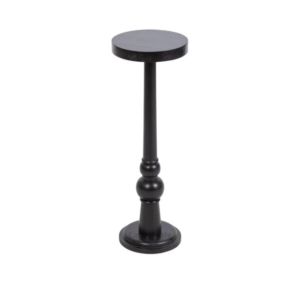 Wooden Round Pedestal Black Side Table Accent Table for Living Room, Bedroom, Coffee Table - Black